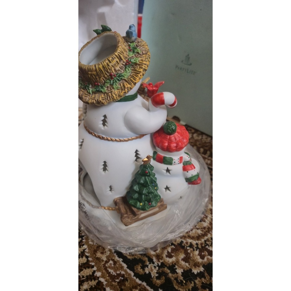 PartyLite Snowman Family Tealight Holder w/ Box Ceramic‎ Christmas Decor - Picture 5 of 8